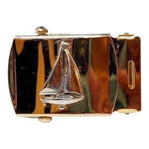 Small Belt Buckle Solid Brass SAILBOAT NAUTICAL BEACH design